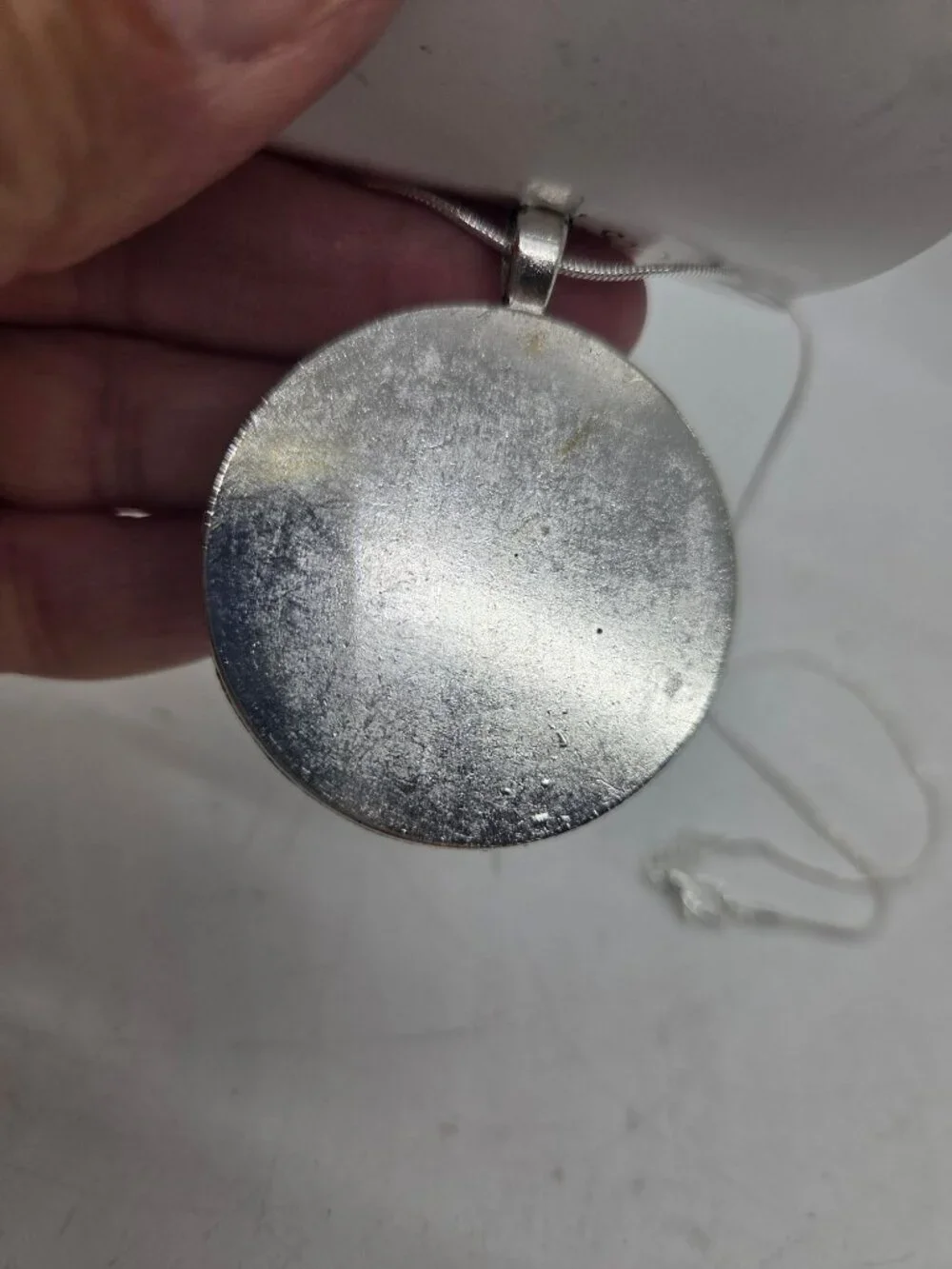 Folk Art Silver-Plated Pendant Necklace made In Hungary Floral Bird Design 18